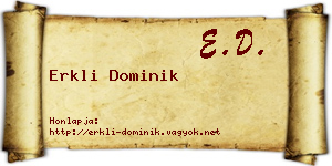 Erkli Dominik névjegykártya